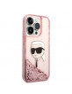 Karl Lagerfeld iPhone 14 Pro Hülle Case Glitter Karl Kopf Rosa / Pink