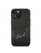 Karl Lagerfeld iPhone 14 Plus Case Cover Signature Logo Cardslot Black