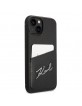 Karl Lagerfeld iPhone 14 Plus Hülle Case Signature Logo Cardslot Schwarz