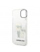 Karl Lagerfeld iPhone 14 Plus Case Hülle Cover Glitter Karl & Choupette Transparent