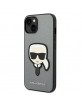 Karl Lagerfeld iPhone 14 Plus Case Saffiano Karl`s Head Patch Silver