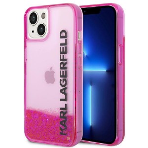 Karl Lagerfeld iPhone 14 Hülle Case Cover Liquid Glitter Elong Rosa Pink