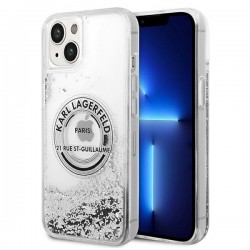 Karl Lagerfeld iPhone 14 Case Cover Liquid Glitter RG Silver