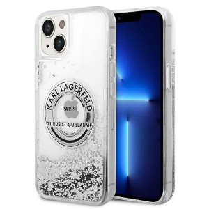 Karl Lagerfeld iPhone 14 Hülle Case Cover Liquid Glitter RSG Silber