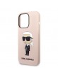 Karl Lagerfeld iPhone 14 Pro Magsafe Case Hülle  Silikon Ikonik Rosa