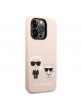 Karl Lagerfeld iPhone 14 Pro MagSafe Hülle Case Silikon Karl & Choupette Rosa