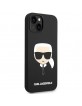 Karl Lagerfeld iPhone 14 Plus Magsafe Case Silicone Karl`s Head Black