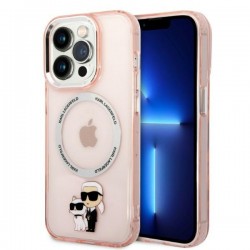 Karl Lagerfeld iPhone 14 Pro Max MagSafe Case Hülle Karl & Choupette Rosa Pink