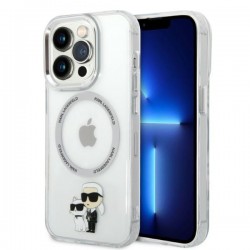 Karl Lagerfeld iPhone 14 Pro Max MagSafe Case Hülle Karl & Choupette Transparent