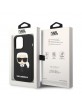 Karl Lagerfeld iPhone 14 Pro Max Magsafe Case Silicone Karl`s Head Black