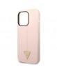 Guess iPhone 14 Pro Max Hülle Case Cover Silikon Triangle Rosa Pink