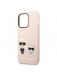Karl Lagerfeld iPhone 14 Pro Max MagSafe Hülle Case Silikon Karl & Choupette Rosa