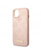 Guess iPhone 13 / 14 / 15 MagSafe Case Cover Peony 4G Saffiano Pink