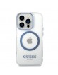 Guess iPhone 14 Pro Magsafe Hülle Case Cover Metal Outline Blau