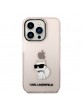 Karl Lagerfeld iPhone 14 Pro Case Cover Choupette Pink Transparent