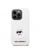 Karl Lagerfeld iPhone 14 Pro Case Hülle Cover Silikon Choupette Weiß