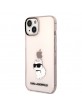 Karl Lagerfeld iPhone 14 Case Cover Choupette Pink Transparent