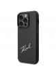 Karl Lagerfeld iPhone 14 Pro Max Hülle Case Signature Logo Cardslot Schwarz