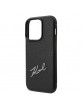 Karl Lagerfeld iPhone 14 Pro Max Case Signature Logo Cardslot Black