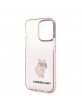 Karl Lagerfeld iPhone 14 Pro Max Case Choupette Pink Transparent
