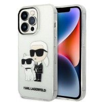 Karl Lagerfeld iPhone 14 Pro Max Case Cover Glitter Karl & Choupette Transparent