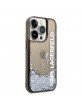 Karl Lagerfeld iPhone 14 Pro Max Hülle Case Liquid Glitter Elong Schwarz