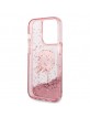 Karl Lagerfeld iPhone 14 Pro Max Case Liquid Glitter Karl Head Pink