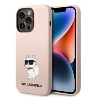 Karl Lagerfeld iPhone 14 Pro Max Case Silicone Choupette Pink