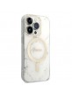 Guess iPhone 14 Pro SET MagSafe Charger + Marble Cover Case White