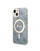 Guess iPhone 14 Plus SET MagSafe Ladegerät + 4G Hülle Case Blau