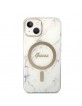 Guess iPhone 14 Plus SET MagSafe Ladegerät + Marmor Hülle Case Weiß