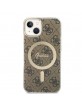 Guess iPhone 14 SET MagSafe Charger + 4G Cover Case Brown