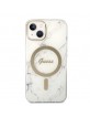 Guess iPhone 14 SET MagSafe Charger + Marble Cover Case White