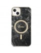 Guess iPhone 14 SET MagSafe Charger + Marble Case Cover Black