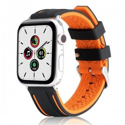 Beline Apple Watch Armband Solide Silikon 38 40 41mm Orange Schwarz