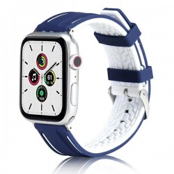 Beline Apple Watch Armband Solide Silikon 42 44 45 49mm Ultra Blau Weiß