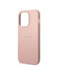 Guess iPhone 14 Pro Case Cover Saffiano Strap Pink