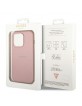 Guess iPhone 14 Pro Case Cover Saffiano Strap Pink