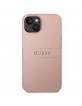 Guess iPhone 14 Hülle Case Cover Saffiano Strap Pink