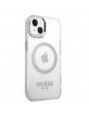 Guess iPhone 14 MagSafe Case Hülle Cover Translucent Silber