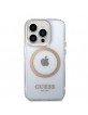 Guess iPhone 14 Pro Max MagSafe Case Hülle Cover Translucent Violett