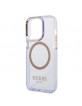 Guess iPhone 14 Pro Max MagSafe Case Hülle Cover Translucent Violett