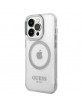 Guess iPhone 14 Pro Max MagSafe case cover translucent silver