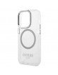 Guess iPhone 14 Pro Max Hülle Case Cover Translucent MagSafe Silber