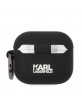 Karl Lagerfeld AirPods 3 Hülle Case Cover Silikon Karl & Choupette Schwarz