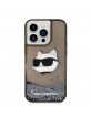 Karl Lagerfeld iPhone 14 Pro Case Cover Glitter Choupette Head Black