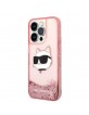 Karl Lagerfeld iPhone 14 Pro Case Cover Glitter Choupette Head Pink