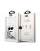 Karl Lagerfeld iPhone 14 Pro Hülle Case Cover Glitter Choupette Kopf Silber