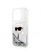 Karl Lagerfeld iPhone 14 Pro Case Cover Glitter Karl Head Silver