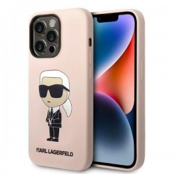 Karl Lagerfeld iPhone 14 Pro Case Cover Silicone Ikonik Pink